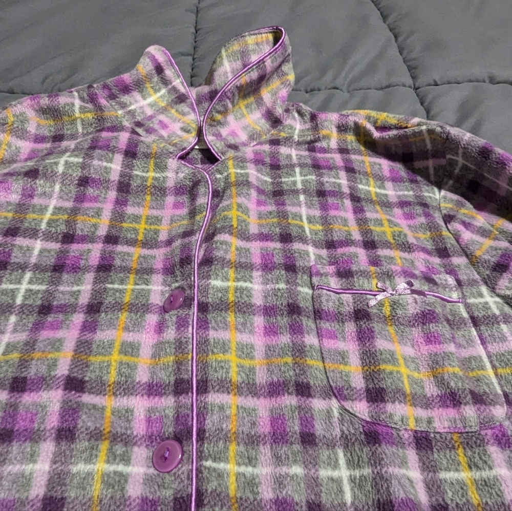 CELESTIAL DREAMS Womens Pajama set - Purple and Yellow Plaid size Large 12-14 - Picture 12 of 14